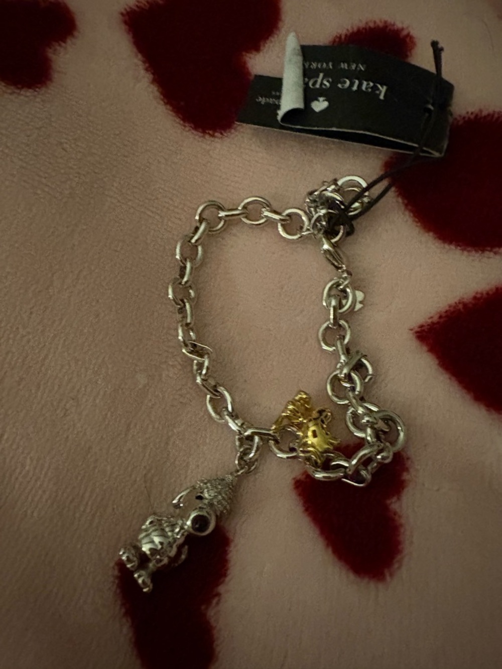 Kate Spade Snoopy Chain Charm Bracelet with Gold Accent